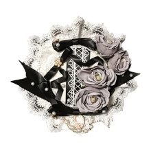 Petit chapeau pince à cheveux esthétique-noir gris violet fl