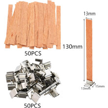 Mèches en bois, crépitement pour une ambiance romantique, compatible avec la cire de soja pour une longue durée de combustion, récipient