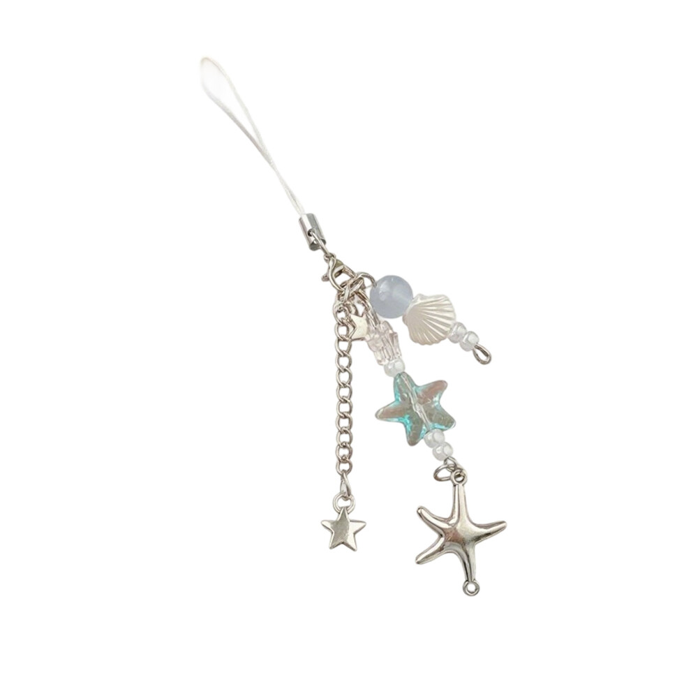 Unique Starfish Shaped Alloy Keychain Sturdy Phone-Hanging Rope 7754001069377