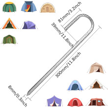 Bodenanker für den Außenbereich, robuste J-Haken-Bodenanker aus verzinktem Stahlbeton mit meißelförmiger Spitze für Zäune, Zelte, Trampoline