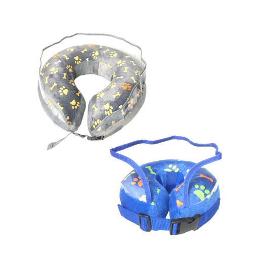Adjustable Inflatable Pet Collar Prevents Licking and-Gray M 1