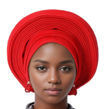 Exagérer Turban chapeau mariage Bonnet chapeau Turban-Rouge