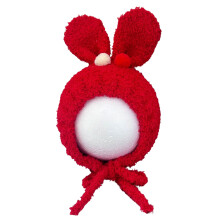Chapeau tricoté pour bébé fille, couvre-chef doux,-Rouge