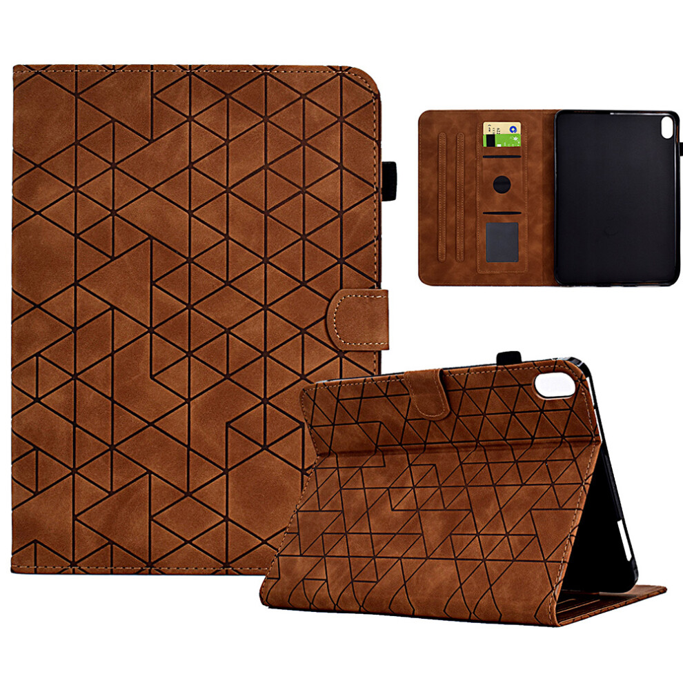(Brown) For Xiaomi Redmi Pad 2 Case Card Slots Stand Rhombus Auto Wake / Sleep Leather Cover Brown 6914289112146