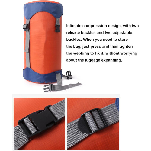 Camping Compression Sack 35L Nylon Waterproof, Sleeping Bag Compatible, Multifunctional, Orange for Backpacking 2