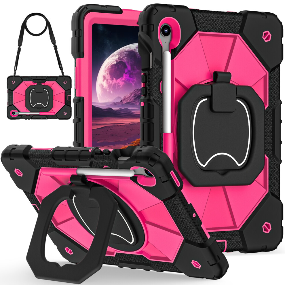 ( / Rose) For Samsung Galaxy Tab S10 Lite / S10 Fe / S9 Fe / S9 Case Silicone + Pc Kickstand Tablet Cover Black 6914282955276