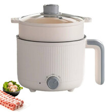Electric Hot Pot With Steamers 1.8L Mini Electric Cooker Stock Pot Nonstick Coating For Garden And Outdoor Activities