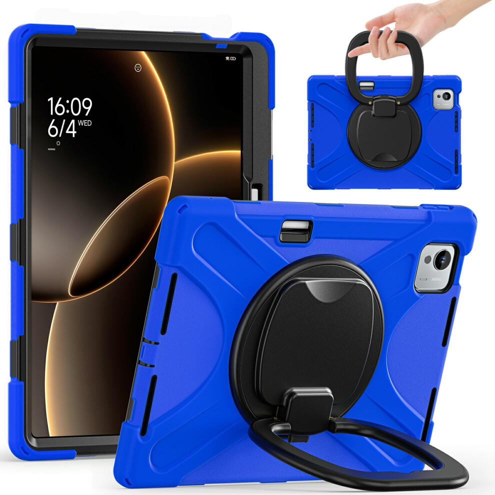 (Blue) For Xiaomi Pad 7 Ultra Case Tpu + Pc + Silicone Tablet Cover Swivel Kickstand Handle Grip Blue 6914289790900