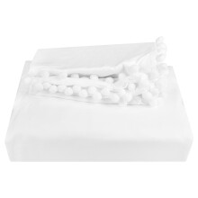 Parure de lit avec pompons décoratifs pour une touche fantaisiste, fermeture éclair et attaches aux coins pour un maintien optimal, taille 1 place,