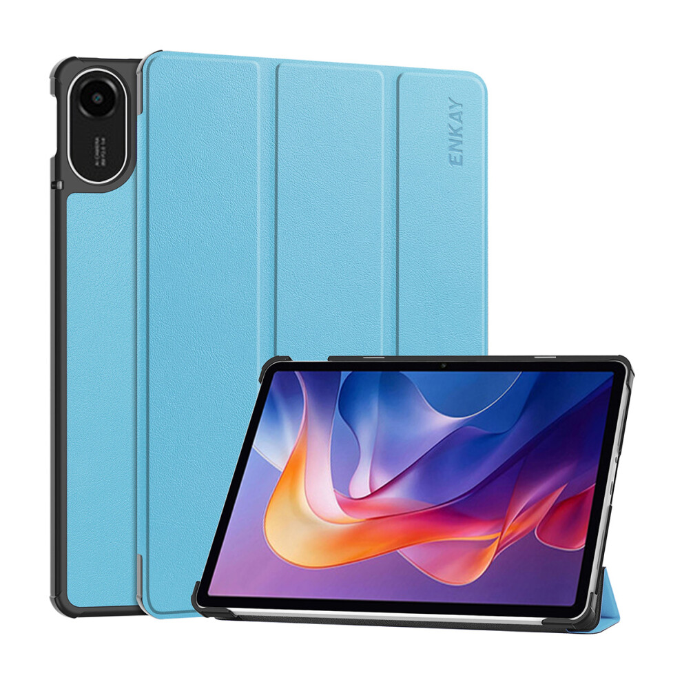 (Light ) For Xiaomi Redmi Pad 2 Trifold Stand Cover Pu Leather+Pc Tablet Case With Auto Wake/Sleep Blue 6914285277603