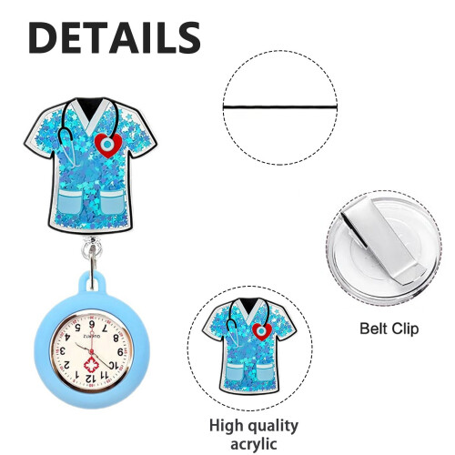 Adjustable Liquid Sand Nurse Watch Badge with-Infusion bag 1