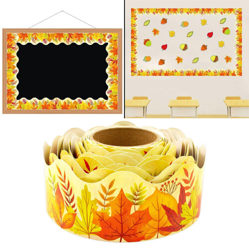 10m Maple Leaf Classroom Borders Back-to-School Bulletin Board 1