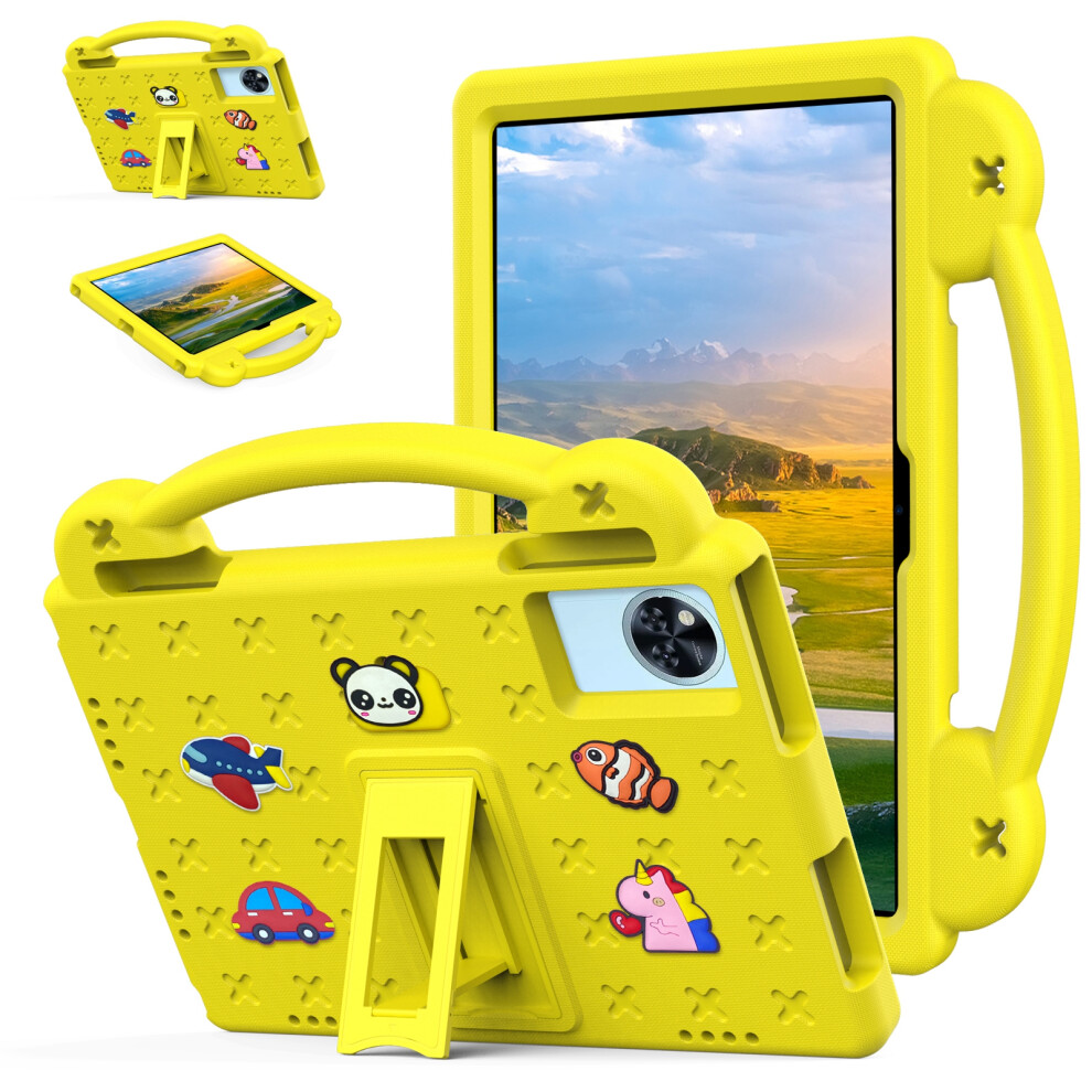 (Yellow) Cartoon Patterns Hand Grip Kickstand Eva Tablet Case For Lenovo Xiaoxin Pad 2025 / Tab M11 / Doogee U11 / U11 Pro / Tab G6 / G6+ / Yellow 6914281183830