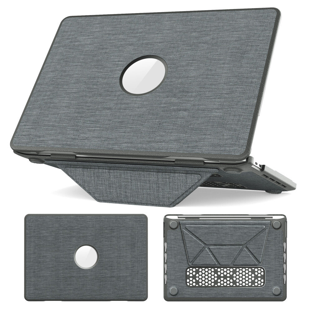(Grey) Kickstand Case For Macbook Pro 13 Inch (2020) / (2019) / (2018) / (2017) / (2016) A1706 / A1708 / A1989 / A2159 / Grey 6914280246321