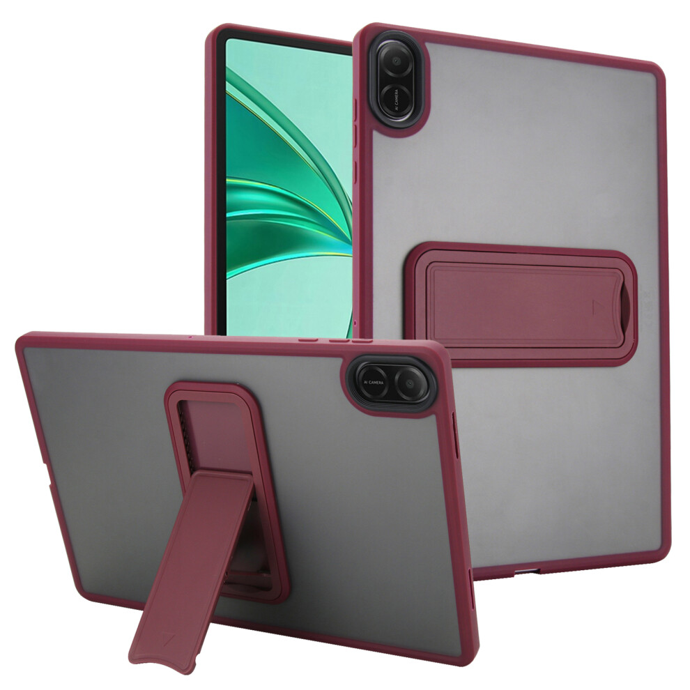 (Wine ) For Honor Pad X8a / Pad X9 Case With Kickstand Tpu + Pc Skin-Touch Tablet Cover Red 6914284669973