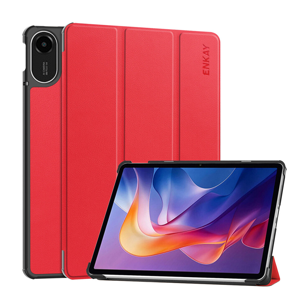 (Red) For Xiaomi Mi Pad 2 Trifold Stand Cover Pu Leather+Pc Tablet Case With Auto Wake/Sleep Red 6914285961274