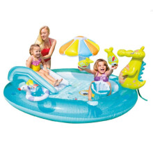 Paddling Pool Inflatable Blue 173x89 cm Outdoor Garden Pool for Kids