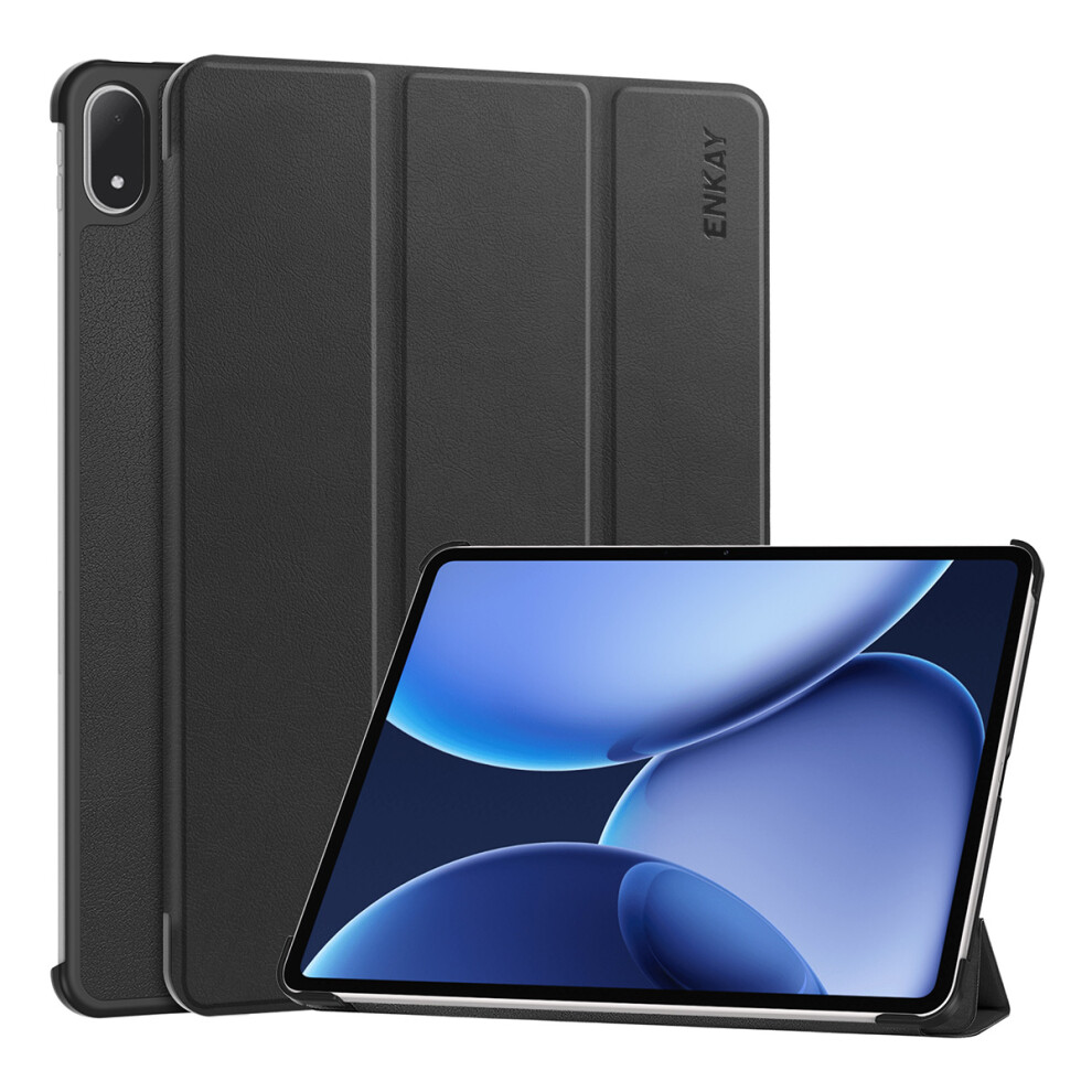 (Black) For Oneplus Pad 2 Pro / Oneplus Pad 3 Trifold Stand Cover Pu Leather+Pc Tablet Case With Auto Wake/Sleep Black 6914284463199