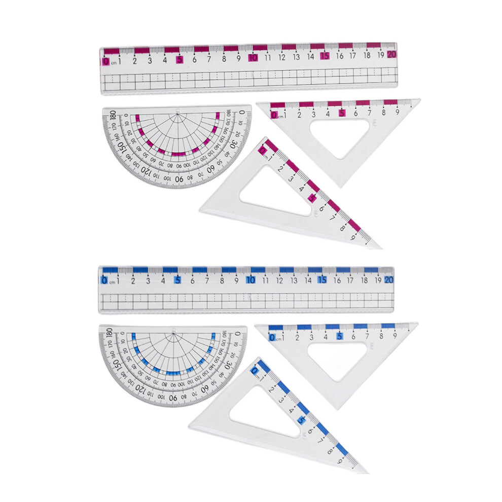 Multifunctional Geometry Math Set with Straight Ruler Protractor