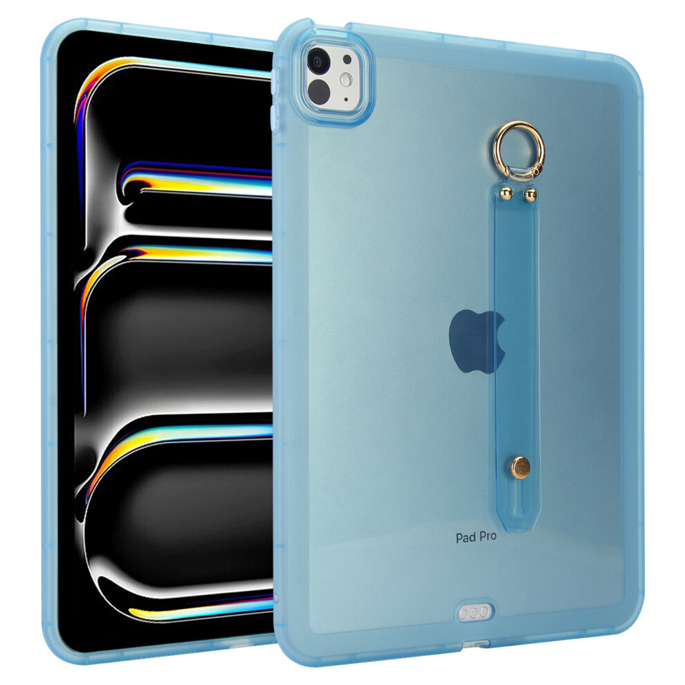 (Blue) For Ipad Pro 11 (2025) / 11 (2024) Case Shockproof Tpu Tablet Cover With Wristband Blue 6914287660618