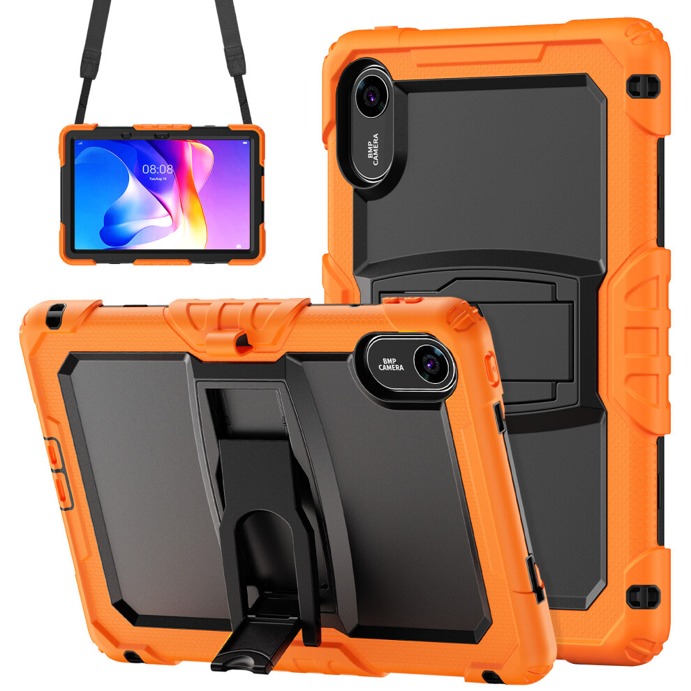 (Orange) For Xiaomi Redmi Pad 2 Kickstand Case With Stylus Holder / Shoulder Strap Pc Silicone Shockproof Tablet Cover Orange 6914280587387