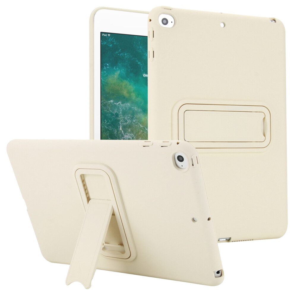 (Beige) For Ipad Mini (2019) 7.9 Inch / Mini 4 Case Tpu + Pc Skin-Friendly Kickstand Tablet Cover Cream 6914289213140