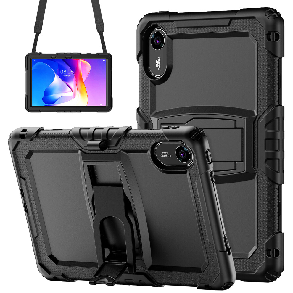 (Black) For Xiaomi Redmi Pad 2 Kickstand Case With Stylus Holder / Shoulder Strap Pc Silicone Shockproof Tablet Cover Black 6914283159222