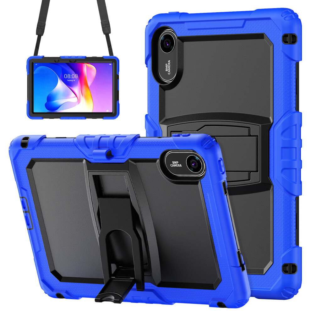(Dark ) For Xiaomi Redmi Pad 2 Kickstand Case With Stylus Holder / Shoulder Strap Pc Silicone Shockproof Tablet Cover Blue 6914282539223