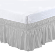 Jupe de lit portefeuille, mélange de coton égyptien pour un confort incomparable, élastique pour un ajustement parfait, volants anti-poussière,
