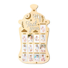 Growth Recording Frame Wooden Baby Milestone Photo Display Board For Kids First Birthday Memory Keepsake Travel Keepsake