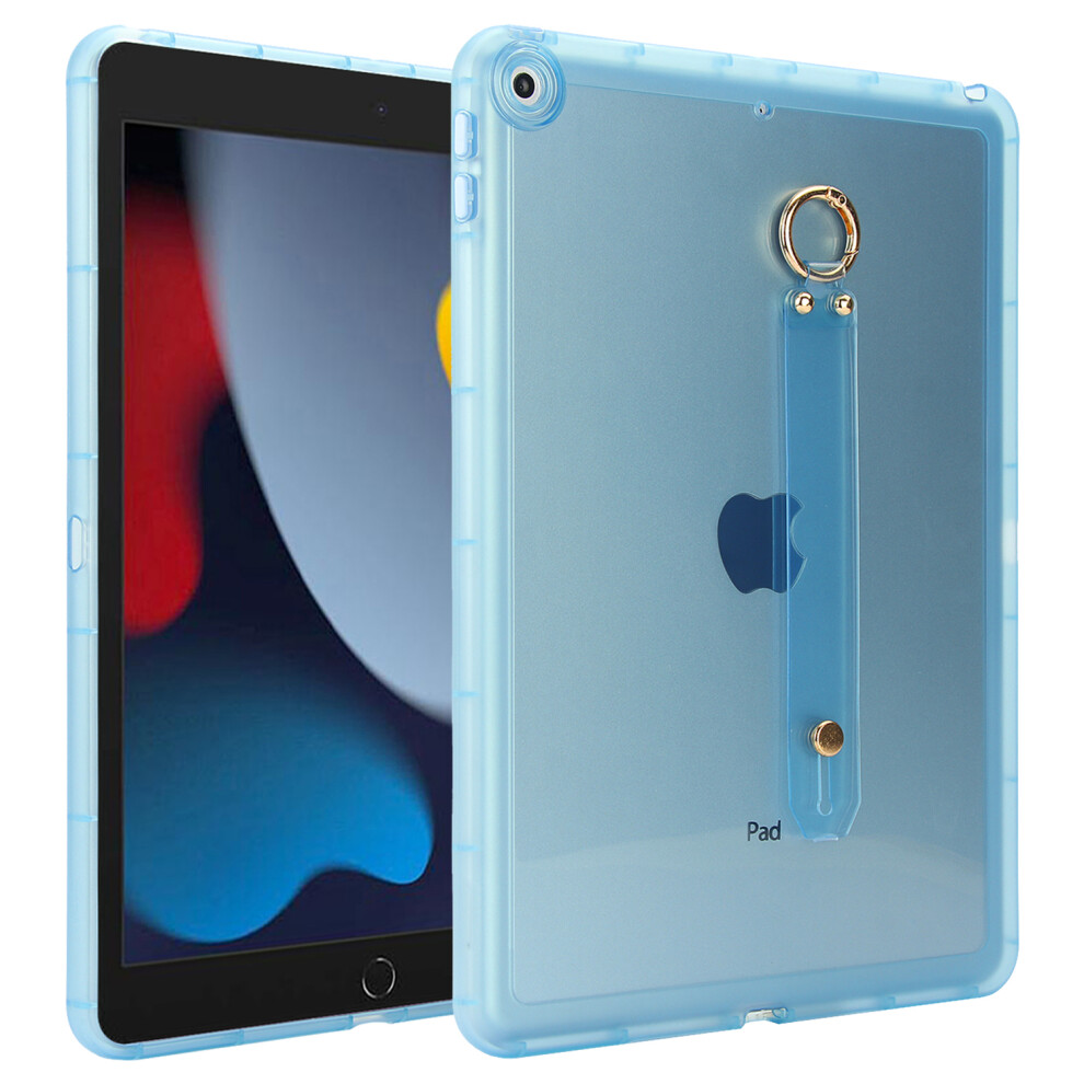 (Blue) Tablet Case For Ipad 10.2 (2021) / (2020) / (2019) Shockproof Tpu Cover With Wristband Blue 6914286562814