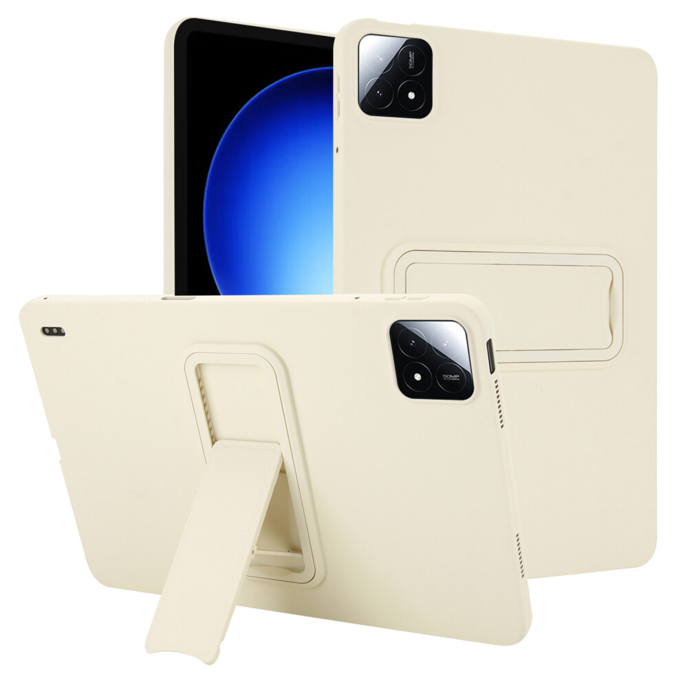 (Beige) For Xiaomi Pad 6S Pro 12.4 Case Tpu + Pc Skin-Friendly Kickstand Tablet Cover Cream 6914287462618