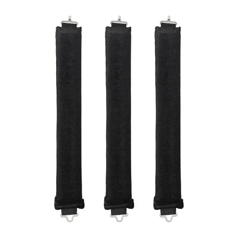Heatless Curling Rod Headband NoHeat Hair Rollers 3Piece Black Soft Flexi Rods For Sleeping