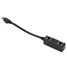 Cabo adaptador Ethernet splitter RJ45 1 macho para 2 fêmeas de alta velocidade para rede LAN, com núcleo banhado a ouro, ideal para conexão de