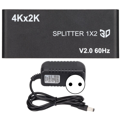 Διαχωριστής HDMI υψηλής απόδοσης 1x2 με ανθεκτικό μεταλλικό περίβλημα, υποστηρίζει