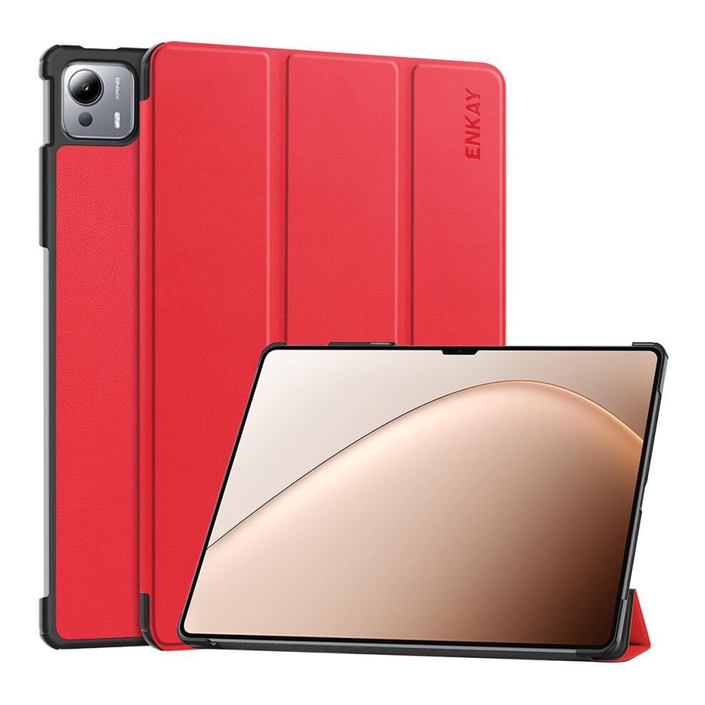 (Red) For Xiaomi Pad 7 Ultra Trifold Stand Cover Pu Leather+Pc Tablet Case With Auto Wake/Sleep Red 6914284928940