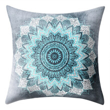 Bomuld og hør, galakse-mandala-design til sofa 45x45 cm, miljøvenlige materialer, geometrisk mønster med engelske bogstaver, åndbart og holdbart