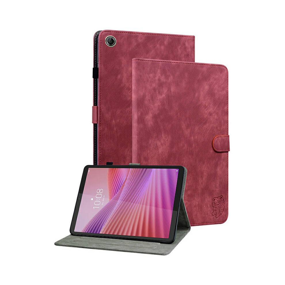 (Red) For Lenovo Tab K9 Case Tiger Imprint Anti-Scratch Pu Leather Tablet Cover Red 6914285082238