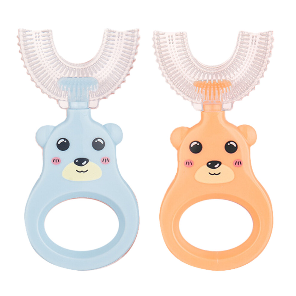 U Shaped Toothbrush For Toddlers, Featuring 360 Degree Rotation To Ensure Even Coverage Of Every Tooth Surface