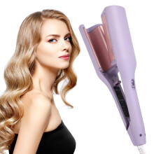 Hair Crimper 32mm Temperature Adjustable, Portable Travel Hair Tool for Colleagues, Dorm, Home, Purple European Standard