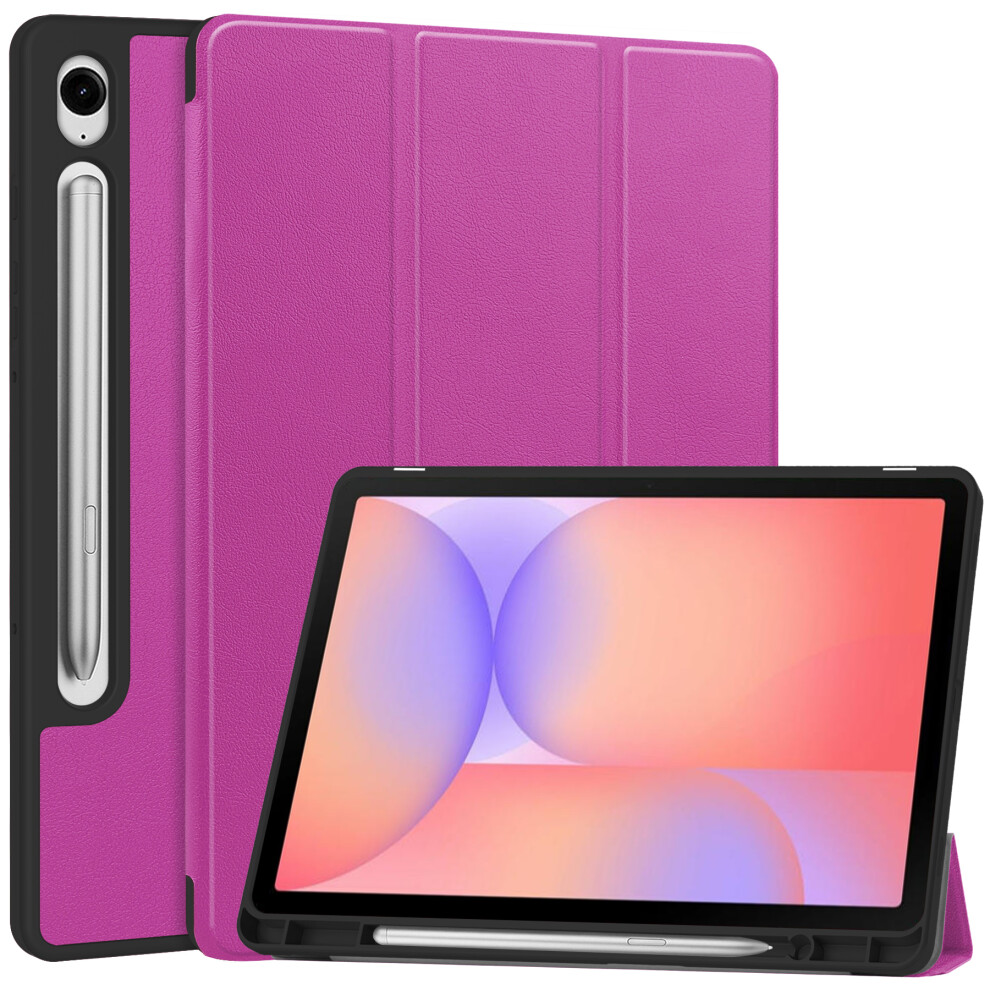 (Purple) For Samsung Galaxy Tab S10 Lite Stand Case Shock-Absorbent Leather Tablet Cover With Pen Slot Purple 6914286014368