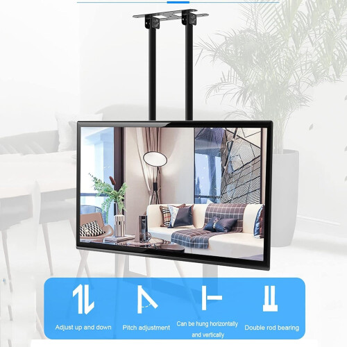 Adjustable universal telescopic ceiling TV mount, suitable for 60-100 inch TVs. 1