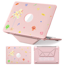 (Spark / Pink) Pattern Printing Laptop Case for MacBook Pro 13 inch (2020) / (2019) / (2018) / (2017) / (2016) Notebook Kickstand Cover