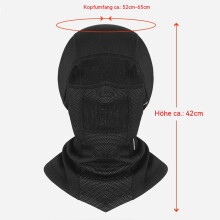 Balaclava invernale calda e traspirante, maschera integrale con tessuto termico e prestazioni di assorbimento dell'umidità, copricapo antivento per
