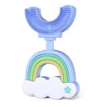 U-förmige Zahnbürste für Kinder, 360-Reinigung, weiche Borsten aus lebensmittelechtem Silikon, ergonomisches Design für ein spielerisches