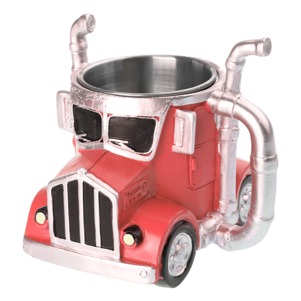 Semi Trailer Truck Shape Resin Coffee Mug 12.34Oz- Red 7704000550437