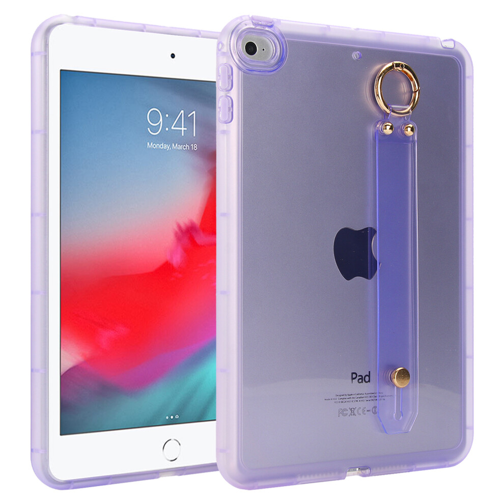 (Purple) Tablet Case For Ipad Mini (2019) 7.9 Inch / Mini 4 / Mini 3 / Mini 2 / Mini Shockproof Tpu Cover With Wristband Purple 6914280746470