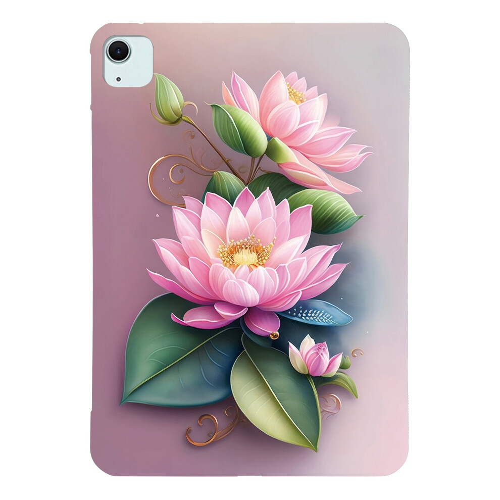 (Lotus) Tablet Case For Ipad Air 13 (2025) / (2024) / Pro 12.9 (2022) / (2021) / (2020) / (2018) Pattern Printing Slim Soft Tpu 6914284046309