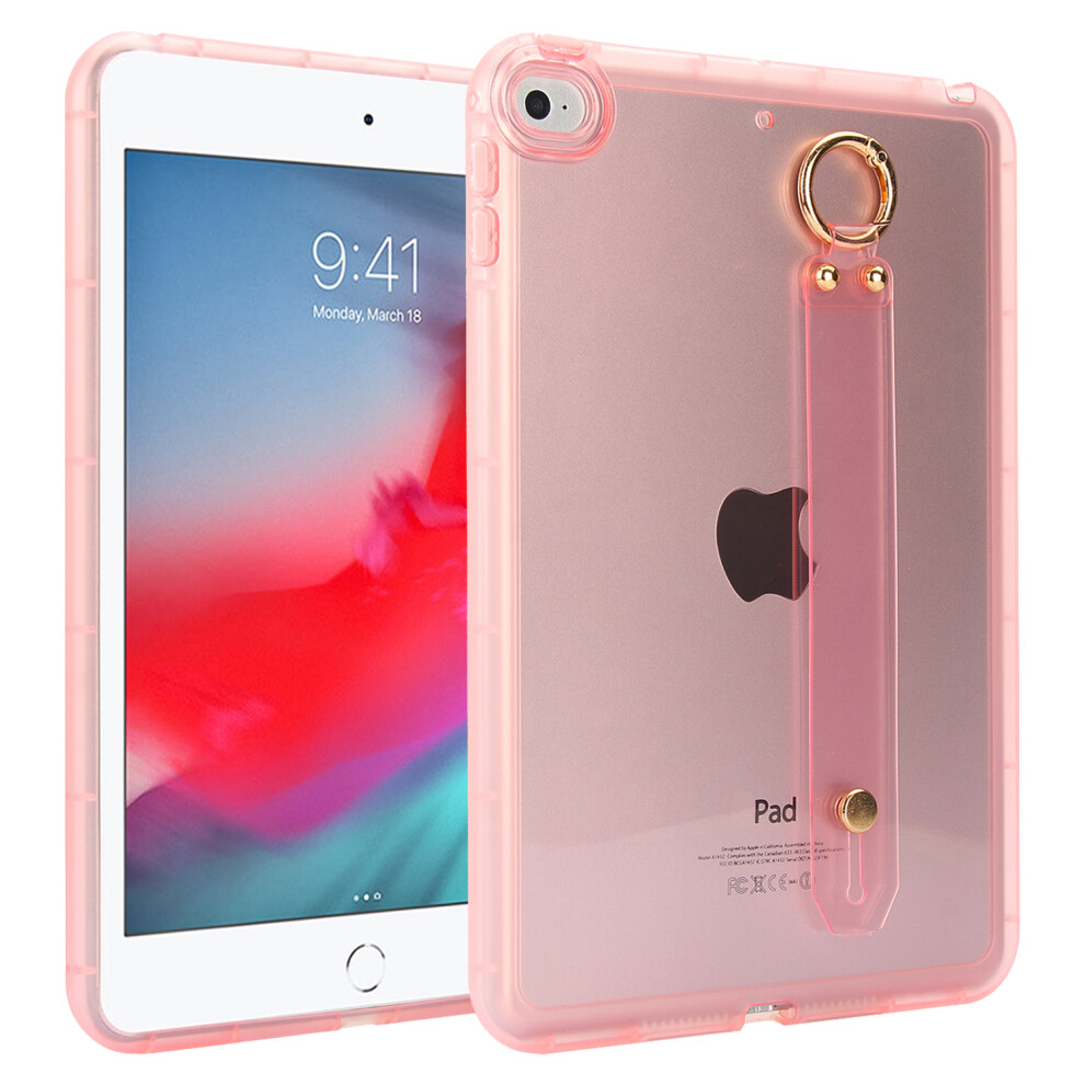 (Pink) Tablet Case For Ipad Mini (2019) 7.9 Inch / Mini 4 / Mini 3 / Mini 2 / Mini Shockproof Tpu Cover With Wristband Pink 6914287239319