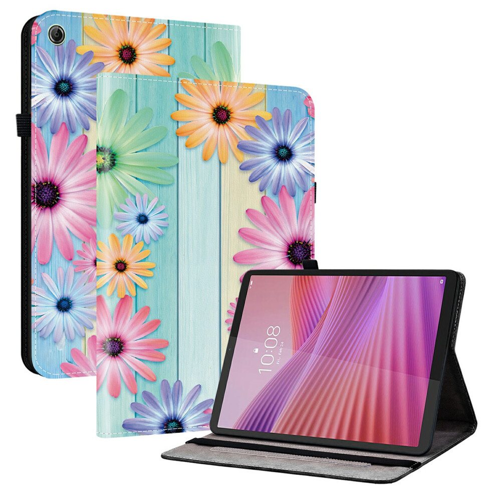 (Sunflower) For Lenovo Tab K9 Leather Case Pattern Printed Stand Tablet Cover With Card Slots 6914289611441